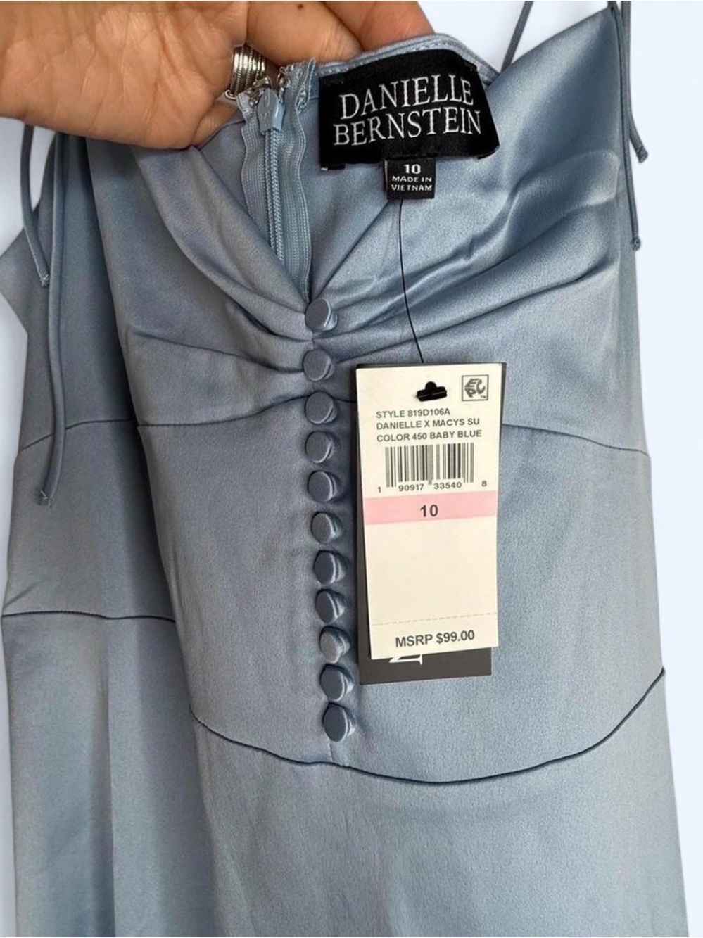 NWT. Danielle Bernstein Slip Dress in Sky Blue. Size 10. New with tags, unworn! - Picture 8 of 11